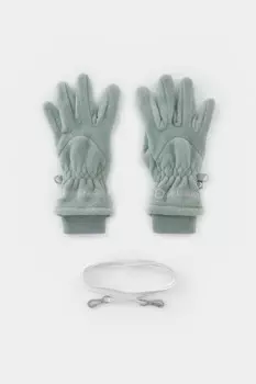 Флисовые перчатки на шнурке для мальчиков CROCKID, ФЛ 10001/25/57 ГР, цвет - зеленый