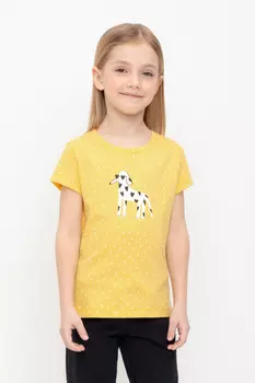 Футболка для девочек CROCKID, К 302337, цвет - желтый