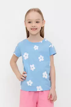 Футболка для девочек CROCKID, К 302338, цвет - голубой