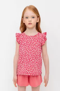 Футболка для девочек CROCKID, К 302357, цвет - красный