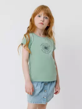 Футболка для девочек CROCKID, КП 302763, цвет - минт