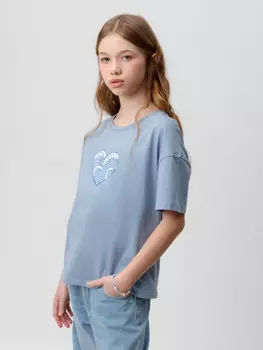 Футболка для девочек CROCKID, КР 302422, цвет - синий