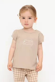 Футболка для девочек CROCKID, КР 302548, цвет - бежевый