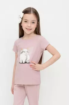 Футболка для девочек CROCKID, КР 302642, цвет - розовый