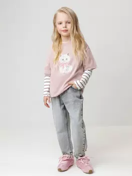 Футболка для девочек CROCKID, КР 302809, цвет - розовый