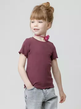 Футболка для девочек CROCKID, КР 302868, цвет - бордовый