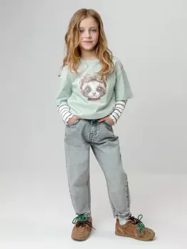 Футболка для девочек CROCKID, КР 302906, цвет - зеленый