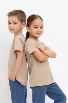 Футболка для мальчиков CROCKID, К 302125, цвет - бежевый