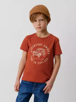Футболка для мальчиков CROCKID, К 302298, цвет - коричневый
