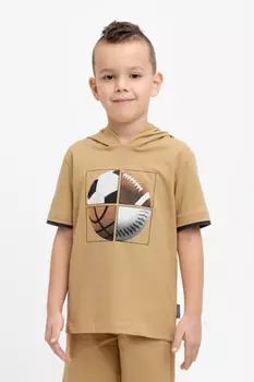 Футболка для мальчиков CROCKID, К 302305-1, цвет - коричневый
