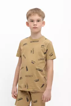 Футболка для мальчиков CROCKID, КР 302304, цвет - коричневый