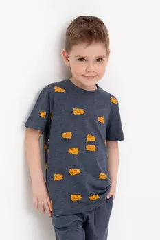 Футболка для мальчиков CROCKID, КР 302593, цвет - темно-синий