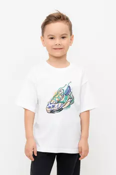 Футболка для мальчиков CROCKID, КР 302652, цвет - белый