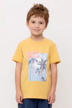 Футболка для мальчиков CROCKID, КР 302751-1, цвет - желтый