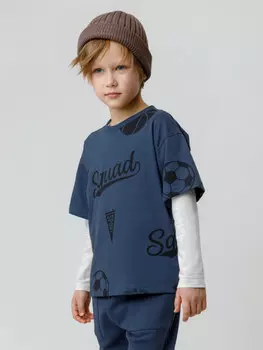 Футболка для мальчиков CROCKID, КР 302792, цвет - синий