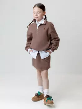 Юбка для девочек CROCKID, КР 7149, цвет - кофейный