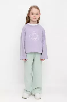 Брюки для девочек CROCKID, К 400689, цвет - голубой