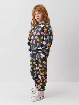 Брюки для девочек CROCKID, КП 400753, цвет - темно-серый