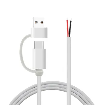 USB C Pigtail 2-жильный кабель USB Type C Male to 2Pin Wire Y Pigtail Cable 5V 2A USB C кабель питания для светодиодных маршрутизаторов USBC