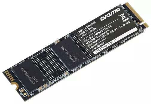 Твердотельный накопитель (SSD) Digma 512Gb MEGA S3, 2280, M.2, NVMe (DGSM3512GS33T)