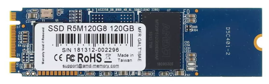 Твердотельный накопитель (SSD) AMD 120Gb Radeon R5, 2280, M.2 (R5M120G8)