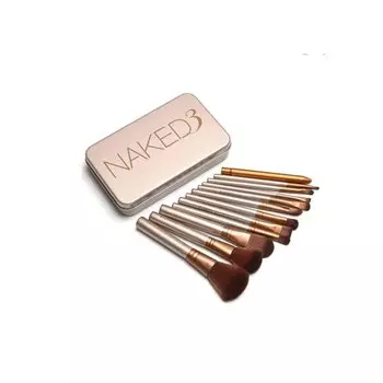 BDvaro Naked 3 Набор кистей для макияжа беж+золот 12 шт