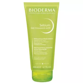 Bioderma Sebium Гель Актив для умывания для жирной кожи склонной к акне 200 мл