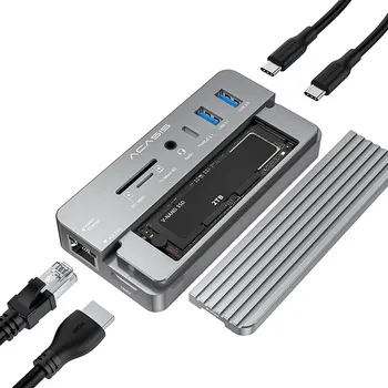 Док-станция ACASIS 10 в 1, 10 Гбит/с, с M.2 NVME и SATA SSD