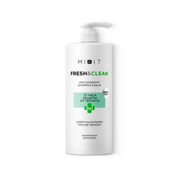 Шампунь-бальзам MIXIT FRESH&CLEAN Anti-Dandruff 2 в 1 п/перхоти, 1 000 мл