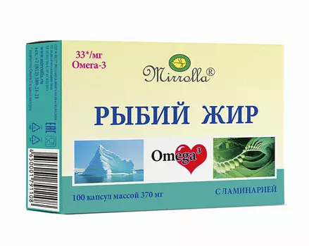Рыбий жир Миррола с Ламинарией 370 мг, 100 шт, капсулы