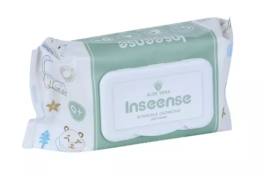 Салфетки Inseense влаж с алоэ вера д/детей, 80 шт