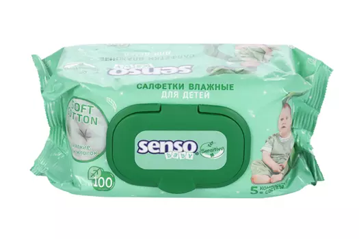 Салфетки Senso Baby Sensitive влажные, 100 шт