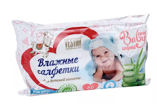 Салфетки влаж Вестар алоэ, 60 шт