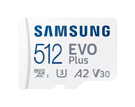 Карта памяти 512Gb microSDXC Samsung EVO Plus Class 10 UHS-I U3 V30 A2 + адаптер (MB-MC512KA/RU/APC/CN/EU/KR)