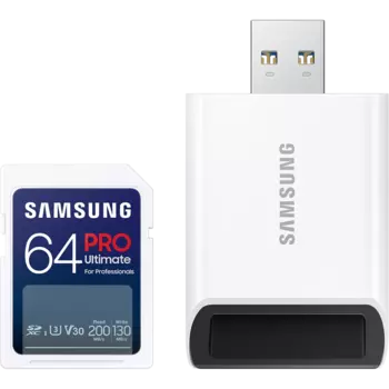 Карта памяти 64Gb SDXC Samsung PRO Ultimate Class 10 UHS-I U3 V30 + USB reader (MB-SY64SB/WW)