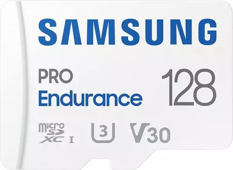 Карта памяти 128Gb microSDXC Samsung PRO Endurance Class 10 UHS-I U3 V30 + адаптер (MB-MJ128KA/EU/APC)