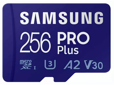 Карта памяти 256Gb microSDXC Samsung PRO Plus Class 10 UHS-I U3 V30 A2 + адаптер (MB-MD256SA/CN/EU/KR)