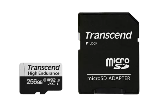 Карта памяти 256Gb microSDXC Transcend High Endurance Class 10 UHS-I U3 + адаптер (TS256GUSD350V)