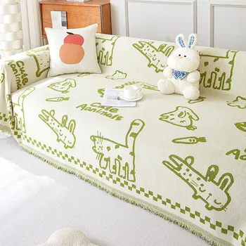 Chenille Sofa Towel Cover Double-sided Usable All-inclusive All-purpose Simple Sofa Cushion Cover Anti-slip Cover for All Seasons 180*130cm