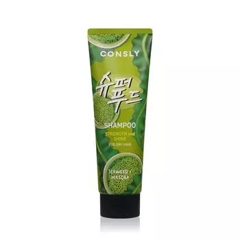 Шампунь для силы и блеска волос Consly Strength and Shine с экстрактами водорослей и зелёного чая Матча 250мл