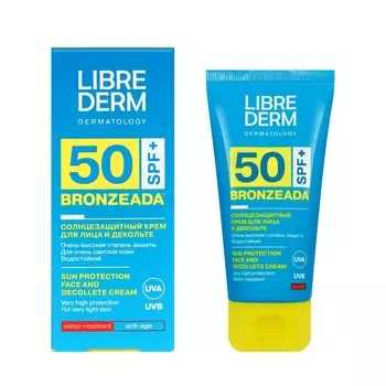 Солнцезащитный крем для лица и зоны декольте Librederm Bronzeada SPF 50 50мл