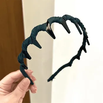Повязка на голову Shark Tooth Wave с зубцами для челки — стиль 2024 года, добавляет высоты без стеснения верблюд