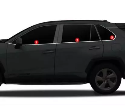 Молдинги на низ окон (6 штук) Magical MGC00111 для Toyota RAV4 (5G) XA50 2019-