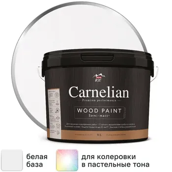 Краска для древесины Parade Carnelian моющаяся матовая цвет белый база А 9 л
