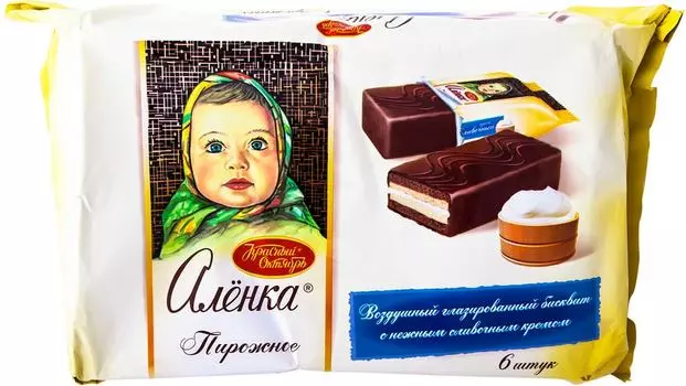 Пирожное Аленка бисквитное с нежным сливочным кремом 6шт*40г
