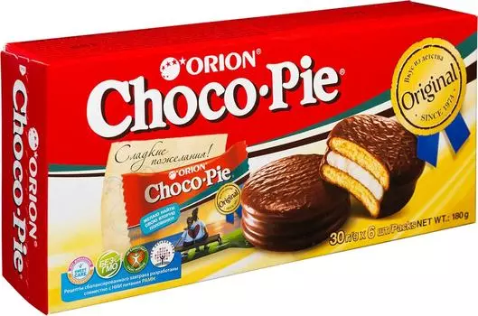 Пирожное Orion Choco Pie в глазури 6шт*30гс доставкой!