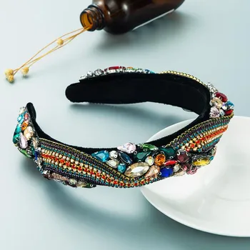Женская повязка для волос Super Flash Claw Chain Rhinestone Cross Head Band Street Beat головной убор OneSize белый
