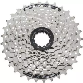 Кассета SHIMANO HG41, 8 звезд, 8 скоростей, 11-34Т, сталь, серебристая, ACSHG418134