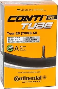 Камера велосипедная Continental Tour 28", 32-622 / 47-622, А40, автониппель, 0182001