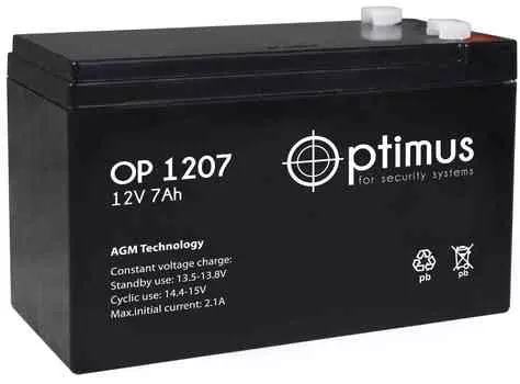 Аккумуляторная батарея для ОПС Optimus OP 1207, 12V, 7Ah
